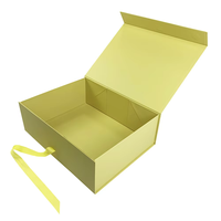 Boîte cadeau de luxe jaune pliable avec fermeture magnétique, emballage de luxe, boîte magnétique, boîtes cadeaux