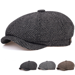 Wholesale Vintage Herribone Tweed <strong>Peaky</strong> <strong>Blinders</strong> Flat Cap <strong>Hat</strong> 8 Panel Newsboy Beret Ivy <strong>Hats</strong> for Men - Product Image 5