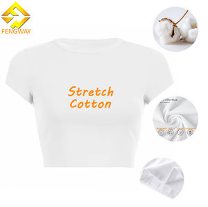 <span class=keywords><strong>T</strong></span>-<span class=keywords><strong>shirt</strong></span> da <span class=keywords><strong>Donna</strong></span> Personalizzate di <span class=keywords><strong>Alta</strong></span> <span class=keywords><strong>Qualità</strong></span> all'Ingrosso, Crop Top a Maniche Corte in <span class=keywords><strong>Cotone</strong></span> Elasticizzato, Baby Tee con Stampa DTG - Product Image 1