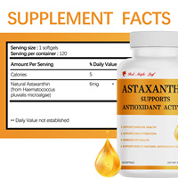 Gélules d'astaxanthine haute puissance - 12 mg, mélangées à l'extrait de pépins de raisin, protection cellulaire, approvisionnement en vrac