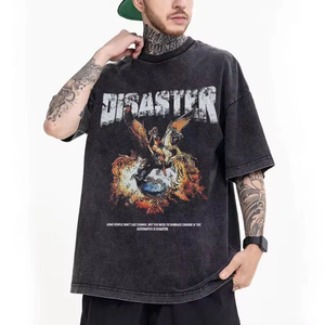 Camiseta Personalizada de 380 g/m², Lavada, con Estampado Digital, Talla Grande, para Hombre, 100% Algodón Jersey, Transpirable, Casual, Corte Holgado, Manga Corta - Product Image 2