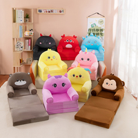 Sofa Bed Lipat 2 in 1 Grosir Custom untuk Anak, Kursi Santai Anak Motif Hewan Kartun, Kursi Lipat Anak Balita, Hadiah