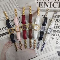 Montre-bracelet carrée à quartz pour femme, style vintage, écologique, luxe léger, avec boîtier en acrylique et fermoir bijou