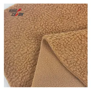 Kingcason China Manufacturer Knitted Anti-Pilling Comfortable 100%POLY Double Sided Bonded Coral Sherpa Fabric For Coat