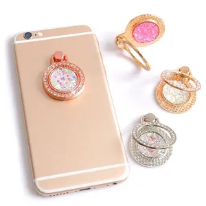 Suporte universal para celular, acessório de metal com diamante, suporte para anel de dedo, acessório ideal para celular