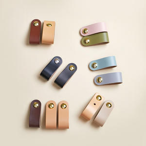 Poignée en <span class=keywords><strong>cuir</strong></span> de vachette épaissie de Style nordique pour meubles finition dorée Tatami matériel de tiroir de porte d'armoire pour usage de cuisine - Product Image 4