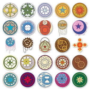 50 pezzi di fabbrica diretta materiale in PVC impermeabile cerchio magico adesivo <span class=keywords><strong>per</strong></span> tazza di acqua altoparlante armadio adesivi decorativi - Product Image 4