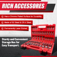 Set Soket Torx Master Grade DIY 64 PCS 1/4 3/8 1/2in Adaptor Torx Eksternal Lapisan Krom S2 OEM Tersedia Baja Cr-V Stok Tersedia