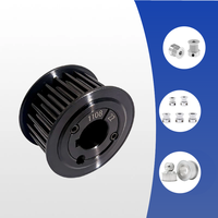 Poulie de distribution personnalisée en aluminium HTD 5M 8M 14M 2GT 3GT 5GT S3M S5M T5 T10 MXL XL avec manchon de tension, alésage personnalisé, largeur de courroie