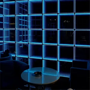 Led Disco Infinity Mirror Dance Light 3D Time Tunnel Dance Tile Floor