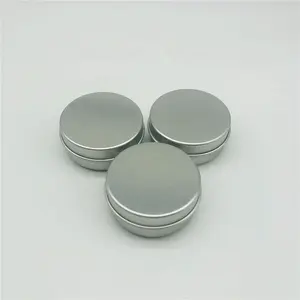 15ml Silver Round Aluminum Tin With Slip Lid Mini Round Lip Balm Storage Container Tin Box