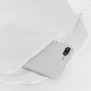 Korean Style Canvas Shoulder Bag Vertical Square Zipper Crossbody Bag Everyday Outfits Black White Dark Blue - Product Image 4