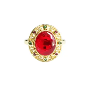 豪华立方氧化锆戒指珠宝石材彩釉戒指可调尺寸宝石和钻石戒指