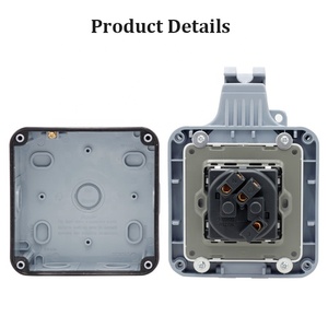 Ngoài trời France IP66 thời tiết & bụi bằng chứng chúng tôi điện duy nhất không thấm nước 16A tường ổ cắm - Product Image 5