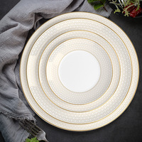 Ensemble de tasses à café et soucoupes en porcelaine blanche de luxe 400 ml avec bord doré, écologiques, compatibles thé et café
