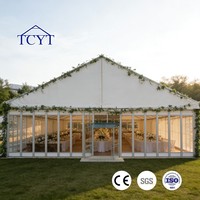 Chapiteau événementiel en aluminium et PVC à portée libre, toutes saisons, imperméable, grande capacité (6-60m), pour 20 à 5000 invités, résistant à la corrosion, idéal pour les mariages