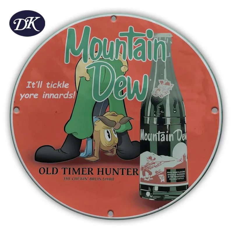 Vintage 1940 Mountain Dew Soda ''The Chewin' Bruin'' Dấu Hiệu Xăng & Dầu