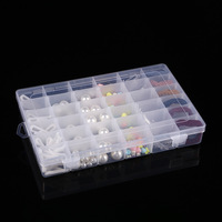 Boîte de rangement pour bijoux en PP transparent moulé par injection, 36 compartiments détachables, avec crochet, organisateur multifonction pour accessoires, perles et outils de bricolage
