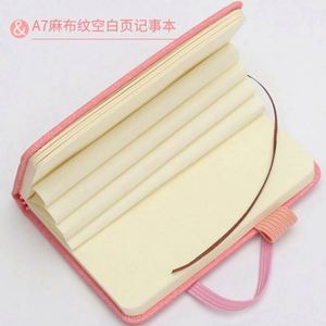 Cuaderno de tapa dura al por mayor página en blanco A7 Mini cuaderno portátil de lino de bolsillo escuela estudiante papelería cuaderno de tela - Product Image 3