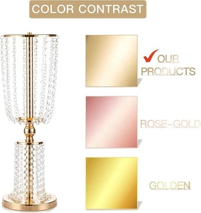 Vases en métal doré modernes avec centre <span class=keywords><strong>de</strong></span> table en cristal, supports à fleurs <span class=keywords><strong>de</strong></span> haute qualité pour centres <span class=keywords><strong>de</strong></span> table <span class=keywords><strong>de</strong></span> mariage et réceptions. - Product Image 5
