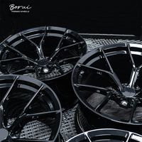 Borui velg desain cekung aluminium tempa 6061-T6 hitam digosok untuk roda mobil penumpang IS350 Model 3 M4 M50i