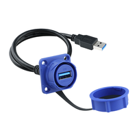 Conector de Cable Plano de Nylon USB3.0 IP68 a Prueba de Agua de Lshitech, de 0.1m-4m, Hembra a Macho, para Electrónica de Automóviles y Equipos Industriales