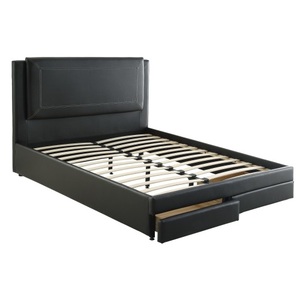 Modern Luxurious <b>Queen</b> <b>Size</b> Soft <b>Bed</b> Storage Drawers Faux Leather Upholstery Eco-Friendly Durable Construction-Elegant Bedroom - Product Image 5