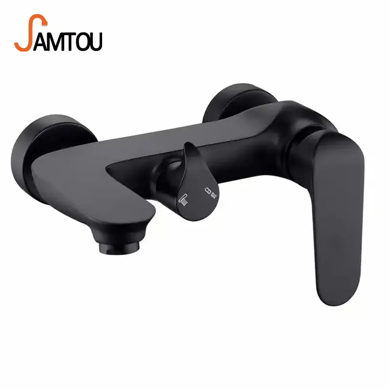 SAMTOU bath mixer black gold wall mounted exposed bath and shower faucet single handle brass bath shower mixer taps faucet