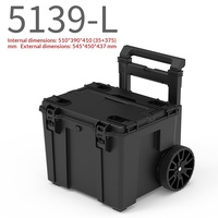 Boîte à outils modulaire professionnelle empilable avec roulettes, étanche, résistante aux chocs, valise rigide roulante pour kit de matériel d'électricien