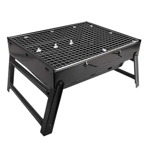 PR-BG002便携式木炭烤架-不锈钢折叠烤架桌面户外吸烟烧烤野餐花园露台野营