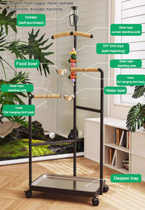 Paslanmaz çelik kuş kafesi papağan kuş <span class=keywords><strong>stand</strong></span>ı çerçeve kuş levrek <span class=keywords><strong>stand</strong></span>ı ile tekerlekler - Product Image 3