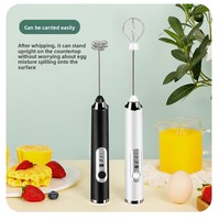 Mousseur à lait électrique multifonction à tête interchangeable, portable, rechargeable par USB, pour la préparation de café et la pâtisserie