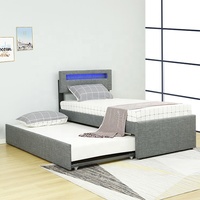 Willsoon Nouveau design Ensembles de meubles de salon Canapés-lits en bois rembourrés avec panneau LED Style contreplaqué pour la maison