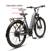 Vélo électrique hybride TXED 48V/500W avec moteur roue arrière, 7 vitesses, suspension avant et freins à disque, vélo de ville à assistance électrique