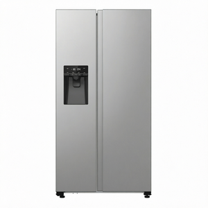 Réfrigérateur côte à côte en acier inoxydable avec dégivrage automatique et compresseur, porte française, pour usage domestique et hôtelier - Product Image 1