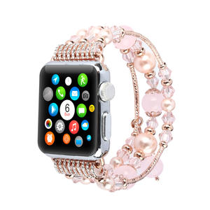 <span class=keywords><strong>Bracelet</strong></span> élastique en perles de luxe pour filles pour <span class=keywords><strong>Apple</strong></span> <span class=keywords><strong>Watch</strong></span> Band 38-40mm & 42-44mm Compatible avec les bijoux de la série 5/4/3/2/1 - Product Image 2