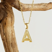 Collar Personalizado de Moda con Letra Inicial Chapada en Oro, Collar de Acero Inoxidable con Colgante, Regalos de Navidad y Cumpleaños