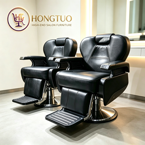 Sillón de Salón Retro Personalizable Z con Cojín de Asiento Negro Grueso y Duradero, Reversible, con Elevación y Logotipo para Barbería - Product Image 1