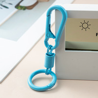 Porte-clés coloré en alliage de zinc à ressort, design créatif personnalisé à double extrémité ouverte, crochet pour sac à dos, anneau pour clés de voiture, à accrocher à la ceinture