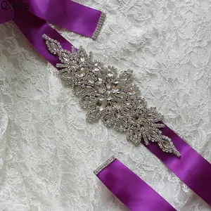 Qushine nuove cinture da sposa su misura fascia da sposa rosa per abiti da sposa cintura da sposa