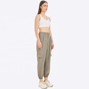 Nouvelle mode de style de rue taille haute poches pantalons de survêtement de jogging décontractés pantalons cargo fuselés pour femmes - Product Image 2
