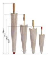Parapluie en papier blanc avec cadre en bois de 84 cm et 60 cm, prêt à être expédié, best-seller, pour cadeau promotionnel