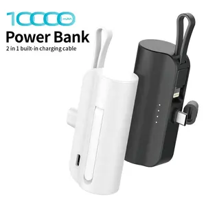 Hotriple J5 mini xách tay 10000mAh xây dựng-in Cáp ngân hàng điện với dây buộc và điện thoại chủ chức năng sạc nhanh