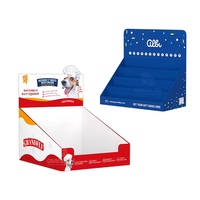 Étagère de présentation de comptoir pliable en carton ondulé PDQ, moderne, recyclable, personnalisée, emballage prêt à l'emploi, boîte convertible