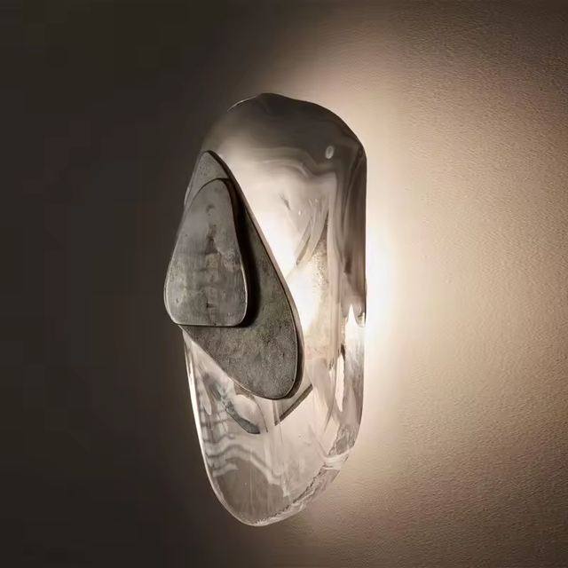 Factory Supply Indoor Minimalist Nordic Metal Crystal Glass Led Art Sconce DC1725 Wall Lamp for Bedroom