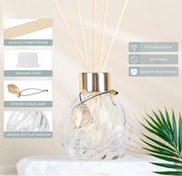 Ensemble diffuseur de parfum avec décoration dorée en métal, flacons vides de 3,5-4,2 oz et 20 bâtonnets diffuseurs, design unique pour la maison et le bureau
