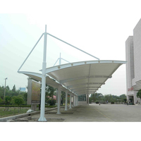 Extérieur Durable PVDF PTFE Toit Membrane structure de traction tente tissu Structure toit abri Garage voiture Parking auvent tente
