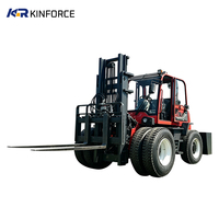 Harga Kompetitif Forklift 6 Ton 4WD untuk Medan Berat, Forklift Tugas Berat Off-road untuk Pekerjaan Pertanian Luar Ruangan