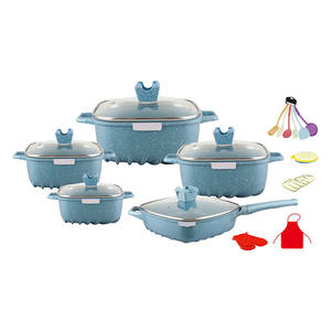 Geling Nouveau Design Vente en Gros Lot de 25 Pièces d'Ustensiles de Cuisine Antiadhésifs Roses, Ensemble Unique de Pots de Cuisson en Aluminium Robuste pour le <span class=keywords><strong>Camping</strong></span> et la Cuisine - Product Image 5