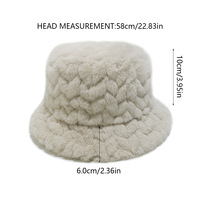 Chapeau Bob en Fausse Fourrure de Vison à Texture Diamantée Couleur Unie, Chapeau de Pêcheur Doux et Chaud pour Femme, Coupe-Vent d'Extérieur pour l'Hiver
